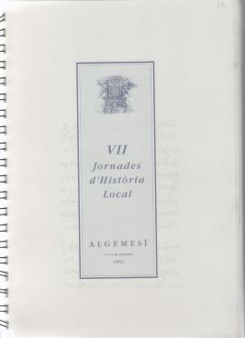 VII Jornades d&#039;história local. Algemesí