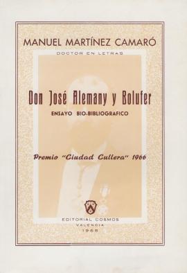 Don José Alemany y Bolufer : ensayo bio-bibliográfico