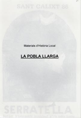 Materials d&#039;Història Local. La Pobla Llarga